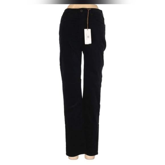 AG Adriano Goldschmied Isabelle Velvet Black High-Rise Straight Crop Size 23R - Picture 2 of 16